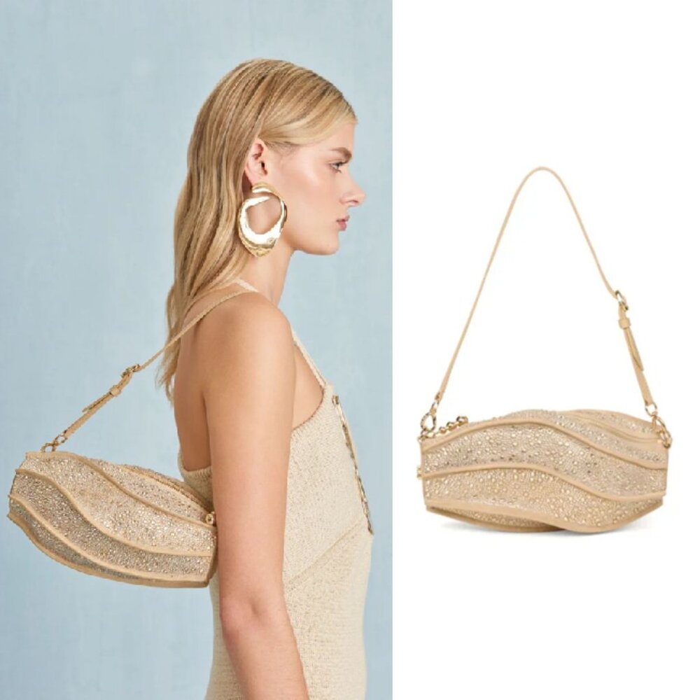 Cult Gaia Myrnah Clutch in Sand Dollar NWT